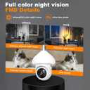 Light Bulb Security Camera -2.4GHz WiFi 1080p Security Cameras Wireless Indoor Outdoor Motion Detection and Alarm,Two-Way Talk,Color Night Vision,Can be Used as a Street lamp
