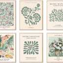 Sage Green Wall Art Decor, Abstract Matisse Wall Art Exhibition Posters, Minimalist Flower Market Wall Art Prints, Sage Green Room Decor8x10inch, Unframed)