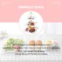 3Pcs White Square 3 Tiered Cake Stands, 3 Tier Serving Tray Cupcake Holder Dessert Stand Fruit Candy Display Table Decorations for Home Party Birthday Tea Party Baby Shower