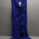 FQA Formal Evening Dresses for Women Elegant Evening Party Prom Dress Long Sexy V Neck Sleeveless Split Wrap,Blue, M