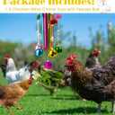 Chicken Toys with Treat Ball for Coop, Chicken Wind Chime Toys for Hens with 5 Metal Bells, Hanging Chickens Coop Pecking Toy for Hens Chicks Poultry