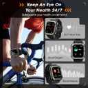 Military Smart Watches for Men(Answer/Make Call), 1.9" Outdoor Sports Fitness Tracker with Heart Rate/Blood Pressure/Sleep Monitor,100M Waterproof Rugged Smart Watch for Android Phones&iPhone(2 Bands)