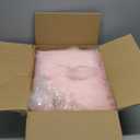 Vanity Stool Chair with Storage, Soft Ottoman Seat Vanity Stool with Anti-Slip Feet, Fluffy Padded Seat Multifunctional Footrest Side Table with 4 Metal Legs for Makeup, Bedroom, Pink (Rectangular-pink/Golden)