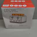 Toaster 4 Slice Retro Stainless Steel, Best Prime 4 Slice Toaster Wide Solt with 7 Shade Settings, Perfect for Waffles, Bagels and More Lainsten T-527