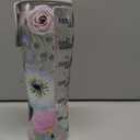 50 Strong Reusable Water Bottle with Time Markers 30 oz BPA-Free Leakproof Bottle with Chug Cap & Easy-Carry Handle Made in USA (Pretty Flowers)
