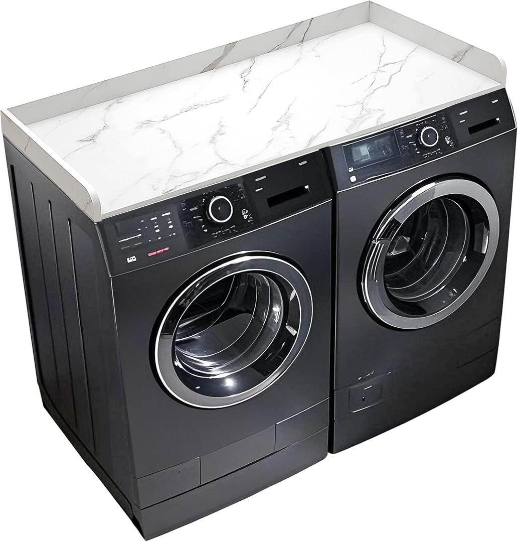 Washer Dryer Countertop,Washer and Dryer Covers for The Top,Laundry Countertop Topper Guards for Washer and Dryer,Laundry Room Storage Organization,54"x 27.5" Laundry Table for Folding Clothes (White)