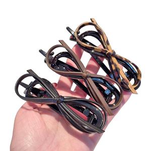 5 x Flat Hair Clips with Bow for Women, Flat Hair Claw Clips for Thick Long Hair, Hair Barrettes with Bow for Women Flat Hair CLips with Hook Flat Hair Clips with Small Teeth
