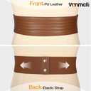 VONMELLI Elastic Wide Belts for Women Dresss Leather Stretchy Waist Belt Fashion Ladies Corset Belts (Fit Waist Size 33"-37", Brown)