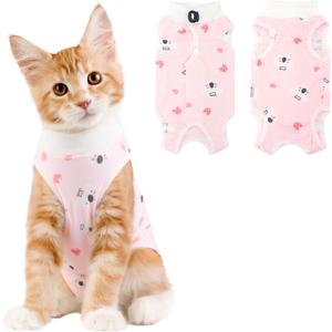 Cat Recovery Suit Female, Breathable Cat Onesie After Surgery Female for Abdominal Wounds or Skin Diseases, Surgery Recovery Suit Kitten Onesie After Spay Wear Anti Licking (Small, Koala)