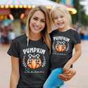 Mommy and Me Matching Outfits Halloween Pumpkin T-Shirt Thanksgiving Baby Girl Boy Fall Shirts (Black)