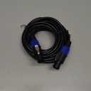 2Pack 25 ft Male Speakon to Speakon Cables, Professional 12 Guage AWG Audio Cord DJ Speaker Cable Wire with Twist Lock - 2 Conductor.