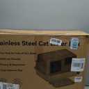 XXXL Stainless Steel Litter Box with Lid28.3" L x 20.2" W x 17.3" H Extra Large Enclosed High Sided Metal Cat Litter Box for Large Cat and Multiple Cats,Non-Sticky, Anti-Leakage, Easy to Clean