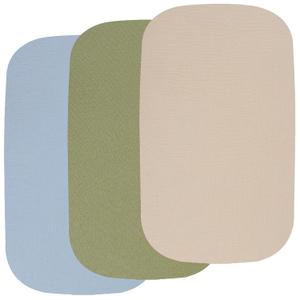 Onacosht Muslin Bassinet Sheets 3 Pack, 100% Cotton Baby Sheet 35" X 20" Compatiable with AMKE 3 in 1 Bassinets, MiClassic, Uiuwoo, Foalom, YADAQE, Milliard and TCBunny Bassinet, Beige Green and Blue