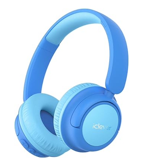 iClever BTH22 Kids Bluetooth Headphones, 60H Play Time, 74/85 dBA Safe Volume, Bluetooth 5.4, USB C, Over Ear Kids Headphones Wireless with Mic AUX Cord for iPad/Tablet/Travel, Blossom