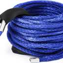 Synthetic Winch Rope 3/8'' x 50ft 13, 348 Lbs Synthetic Winch Line Cable Rope with Protective Sleeve for Off Road Vehicle 4WD SUV Truck ATV UTV SUV(Blue)