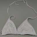 Women's Bathing Suit Halter Triangle Swimsuit Bikini Top (White), M