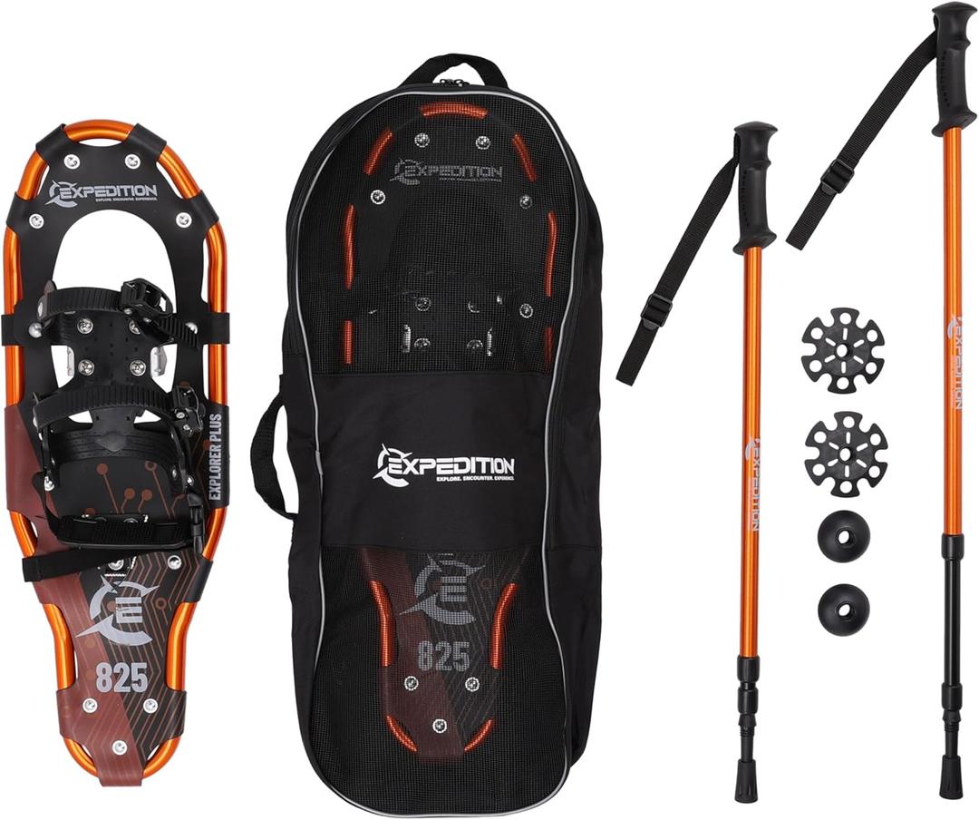 Cascade Mountain Tech Lightweight Aluminum Frame Snowshoe Set (30" - Up to 250 lbs)