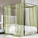 Akiky Canopy Bed Curtains King Sheer Sage Green Bed Canopy Scarf Bed Canopy,Kids Bed Scarf-Curtains for Room Dcor or Wedding Party Dcor(2 Panel Canopy)