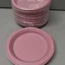 Mimorou 200 Pcs Plastic Dessert Plates 6 Inch Disposable Round Dinner Cake Plates Bulk for Wedding Birthday Picnic Salad Appetizer Party Supplies(Pink)
