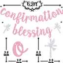 2 x Pink Glitter Confirmation Blessing Banner, On Your Confirmation/My Baptism, Baptism Baby Shower 1st Comunion Party Decorations Supplies