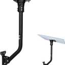 Wall Pole Mount for Starlink Gen 3, 22.8 inches Long Pole Mounting Kit with Adjustable Pipe Adapter for Starlink Standard Dish V3, Metal Mount Bracket and Aluminum Adapter, Black