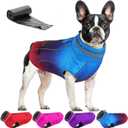 Doglay Waterproof Dog Coat, Reflective Dog Winter Jacket with Pocket & Turtleneck, Warm Puppy Snow Jacket for Small Medium Large Dogs - Gradient Blue Purple Pink, S