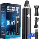 Nose Hair Trimmer for Men, 3-in-1 Professional Painless USB-C Rechargeable Eyebrow & Facial Nose Trimmer for Men Women, LED Display Trimmer with Powerful Motor and Dual-Edge Blades, IPX7 Waterproof