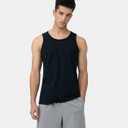 LAPASA Men's 100% Cotton Tank Tops Sleeveless A-Shirts Undershirts 2 Pack M36, Navy