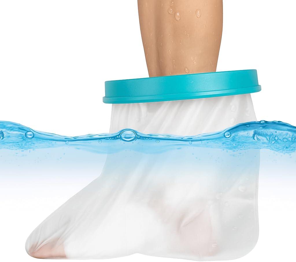 Waterproof Foot Cast Cover for Shower Adult, Reusable Watertight Protector for Foot Surgery, Bandages, Wounds, Burns, Ankle Cast Shower Bag [2025 Upgrade]