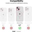 miak for iPhone 15 Plus Case, Strong Magnetic Compatible with MagSafe, Camera Lens Full Cover Case, Pink