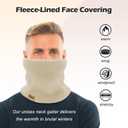 Vogium Unisex Fleece-Lined Ribbed Thermal Knit Neck Warmer Gaiter | Winter Scarf Face Covering for Skiing, Hiking & Outdoor Work(Black/Red)