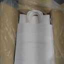 Ginkgo 100 Pack Paper Gift Bags with Handles, Medium Size White Paper Bags Bulk, 8x4.25x10.25 Kraft Bag for Shopping, Grocery, Business, Retail, Party Favor, Takeout, Goodie, Craft