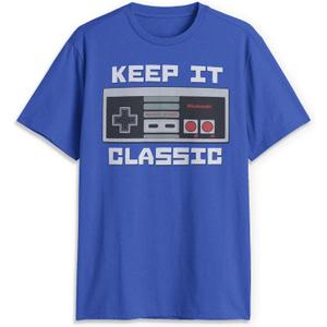 Nintendo Men's Keep It Classic T-Shirt (Gray, M)