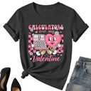 Valentines Day Teacher Shirt Women-Valentines Day Math Teacher Shirt Women Love Heart Short Sleeve Grey Large