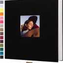 potricher Large Photo Album Self Adhesive 3x5 4x6 5x7 8x10 10x12 Pictures Linen Cover 40 Blank Pages Magnetic DIY Scrapbook Albums with A Metallic Pen (Black)