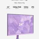 Pixio PX246 Wave Purple 24 inch 120Hz Refresh Rate FHD 1080p Resolution IPS Panel 4ms GTG Response Time Gaming Monitor with Adaptive Sync