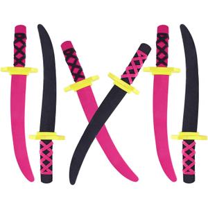 Super Z Outlet Lightweight Safe Soft Foam Toy Swords Ninja Pirate Style with Handle for Party Favors, Children Games & Activities (6 Pack)