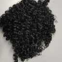 Aisaide High Puff Afro Mohawk Ponytail with Bangs No Drawstring,Short Kinky Curly No Drawstring Ponytail Extension,Synthetic Clip in Mohawk Ponytail Bun with Bangs,Wrap Updo Clip in Hair Extensions