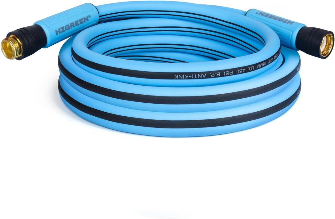 Garden Hose 5/8" x15FT, Heavy Duty 450B.P Water Hose Lawn & Garden Watering Equipment 3/4" Solid Brass Fittings