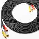 RCA Cables, 3RCA Cable Audio Video 24K Gold Plated Connecting Audio Video Components AV Male to Male Cable for Home Theater amp, Stereo Systems (10ft-1pcs)