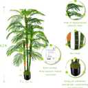 OXLLXO 6ft Artificial Golden Cane Palm Tree(72in) with 3 Trunks Faux Tree and Plastic Nursery Pot, Fake Plant for Office House Farmhouse Living Room Home Decor (Indoor/Outdoor)
