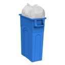 United Solutions Highboy Recycling Container, 23 Gallon, Space Saving Slim Profile and Easy Bag Removal for Indoor or Outdoor use, Recycle Blue, Plastic