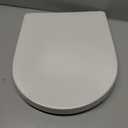 Toilet Seat D Shape Soft Close Quick Release Easy Clean Toilet Seat Replacement with Non-Slip Bumpers for Bathroom White