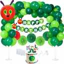Green Caterpillar-Shaped Balloon Arch Kit 46Pcs Latex Happy Birthday Decorations Balloon Garland Kit for Birthday Baby Shower Themed Party Decorations
