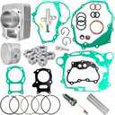 Cylinder Piston Ring Gasket Kit Compatible with ATV Recon 250 SporTrax 250 EX TRX250X 24, Top End Rebuild Kit Replacement for 12100-HN6-000