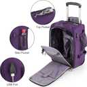 Boardingblue 17x10x9 Inches United Airlines Rolling Personal Item Under Seat Travel Bag Suitable For Major Airlines, Not Suitcase, Rolling Travel Bag Design (Purple, 17x10x9 Inches)