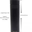 15oz Stainless Steel Vacuum Insulated Water Bottle with glass liner inside,glass lined thermos with tea strainer for Hot drink and Cold drink-Leakproof car mug(Black,tea strainer)