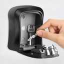 TTRWIN Key Lock Box, Resettable 4 Digit Combination Spare Key Safe LockBox, Waterproof Key Storage Security Lock Box Hide 5 Keys, Wall Mounted Lock Box for Outside, Home, Office, Garage, Black, 2 Pack
