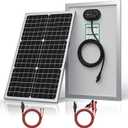 SUNER POWER 24V 30W Solar Battery Charger Maintainer, Built-in Ultra Smart MPPT Charge Controller, Waterproof 30 Watt Solar Panel Trickle Charging Kit for 24Volt AGM, Lead-Acid, Lifepo4 Battery