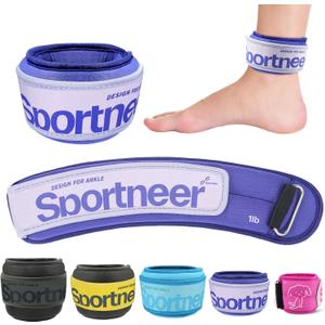 Sportneer Ankle Weights  1 Pair Wrist Leg Arm Weights for Women Men Kids Child with Adjustable Straps, Strength Weighted for Jogging Running Walking Fitness Gym Workout (Purple), Size: 1 lb x 2